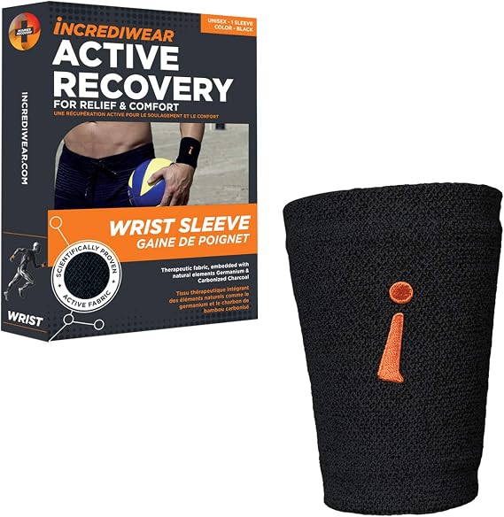 Incrediwear Wrist Sleeve Wrist Brace for Women and Men, Helps with Inflammation, Swelling & Joint Pain Relief, Wrist Support for Recovering from Injury & Surgery (Black, S/M)
