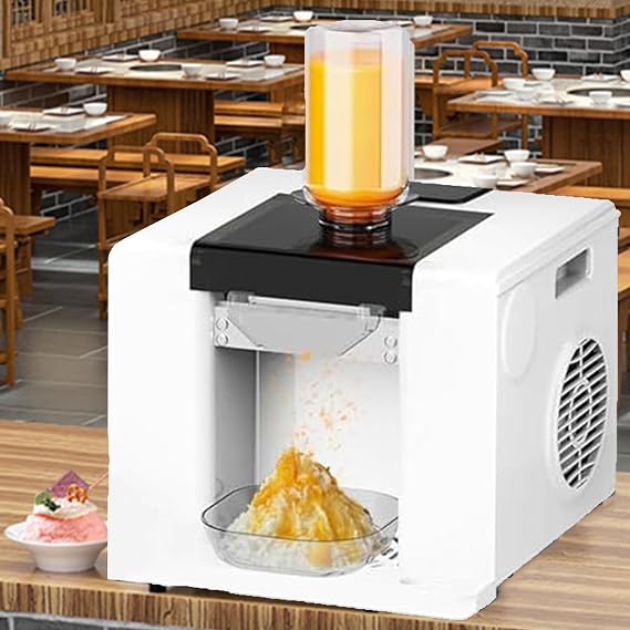Snowflake Ice Maker, Korean Bingsu Machine, Automatically Electric Ice Shaving Machine with Touch Screen, Rapid Cooling for Family, Party, Office, Restaurant, Bar,White