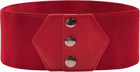 GRACE KARIN Women Wide Elastic Vintage Belt Corset Snap-Button Waistband | Wide Stretch Elastic Corset Waist, Snap-button Closure, Vintage Belt for Dresses & Daily Outfits