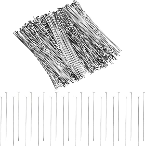 200 Pcs Flat Head Pins 2 Inch Copper Pins Head Pin for Jewelry Making for DIY Crafts Necklaces Pendant Bracelets Earrings Making Silver