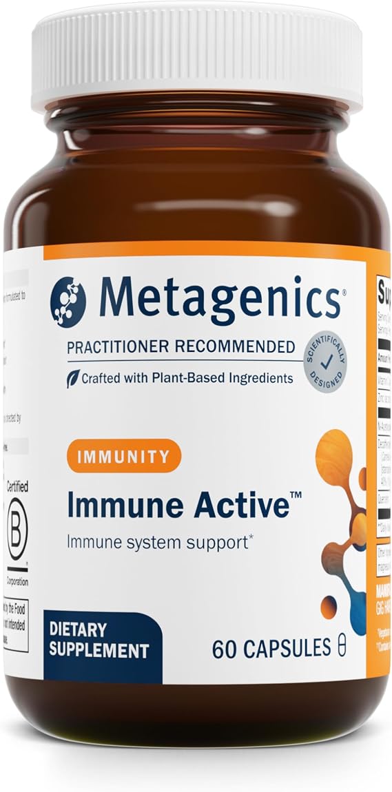 Metagenics Immune Active, Vitamin C and Zinc, 60 Capsules | Rich In Antioxidant Vitamin C and Zinc, Immune Health Support, 200 mg Vitamin C, 30 mg Zinc, Gluten-Free