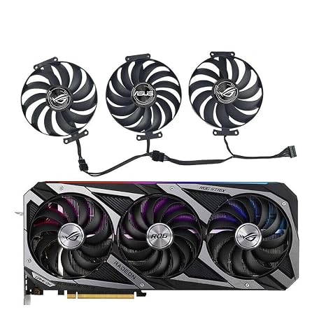 ASUS ROG STRIX RTX 3060 3080 Ti 3090 Series Replacement GPU Fan for ASUS Graphics Cards 7-Pin - Full Set (OEM)
