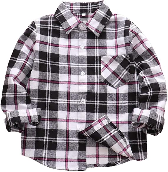 Men & Boy Button Down Shirt Kid Flannel Shirt Toddler Buffalo Plaid Shirt Boys Western Shirts Long Sleeve Father Son Shirt