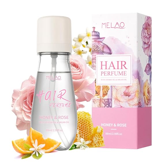 Hair Perfume,Honey & Rose Hair Perfume with Jojoba Oil & Argan Oil for Dry Damaged Hair,Nourish Hair and Shine,Reduce Split Ends and Fight Frizz,Hair Perfume for Women Long Lasting / 2.98 Fl.Oz