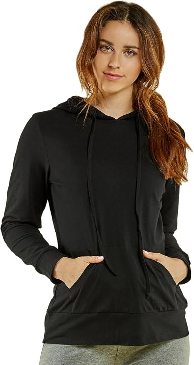 Sofra Women's Thin Cotton Pullover Hoodie Sweater