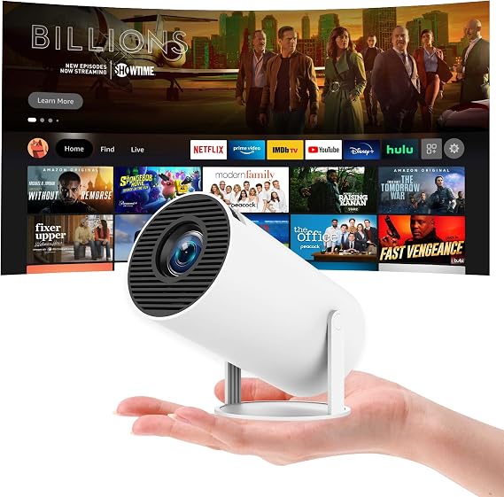 Cep Telefonu için Mini Projektör 4K Akıllı Projektör Android 11'i Destekler (HY300Pro)