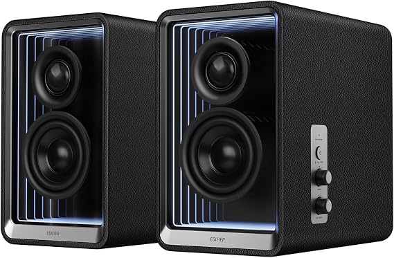 Edifier QR65 RGB Light Desktop Active Monitor, 70W RMS, Hi-Res Audio, Black