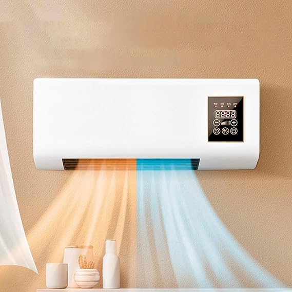 Ductless Portable AC - No Window Needed, 3-in-1 Wall Mount Air Conditioner with Bladeless Fan & Remote, Ultra Quiet Cooling for Bedroom, Easy Install Split System