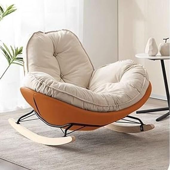 Modern Rocking Chair,Rocker Glider Chair for Nursery,Leather Glider Chair,for Living Room, Bedroom, Balcony