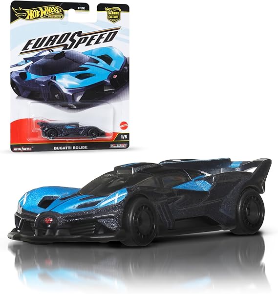 Hot Wheels Premium Car Culture JBK79 1:64 Scale Die-Cast Bugatti Bolide Eurospeed Vehicle with Real Riders Wheels