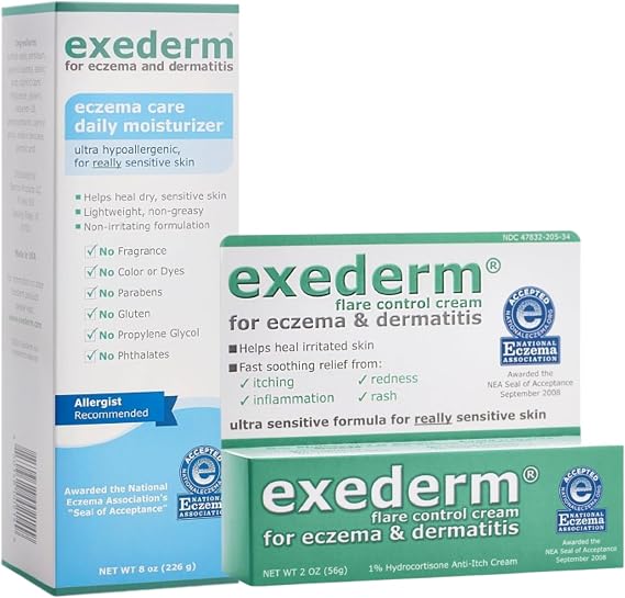 Exederm Flare Control Cream and Daily Moisturizer for Eczema & Dermatitis