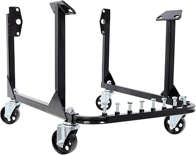 espidoo 750LBS Heavy-Duty Engine Cradle: Steel Motor Stand with 4 Swivel Casters - 360-Degree Maneuverability for BB-Chevy & GEN-1 SB-Chevy Engines - Industrial-Grade Welding & Easy Assembly