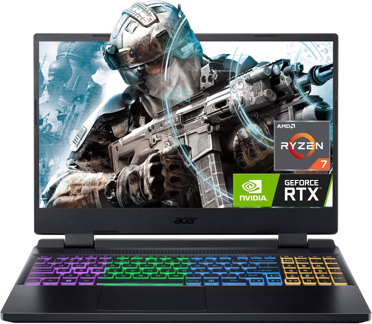 acer 2023 Newest Nitro 5 Gaming Laptop, 15.6 QHD IPS 165Hz Display, AMD Ryzen 7 6800H 8 cores, NVIDIA GeForce RTX 3070 Ti, 64GB DDR5 RAM, 2TB SSD, Wi-Fi 6E, Backlit Keyboard, Windows 11 Home