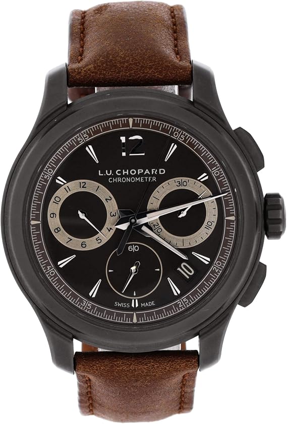 Pre-Loved L.U.C Chrono One Flyback Automatic Watch Titanium and Leather 42, Gray