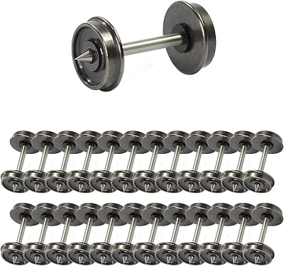 24pcs HO Scale 36 Metal Wheelsets 1:87 Metal DC Wheels Metal Axles C8721