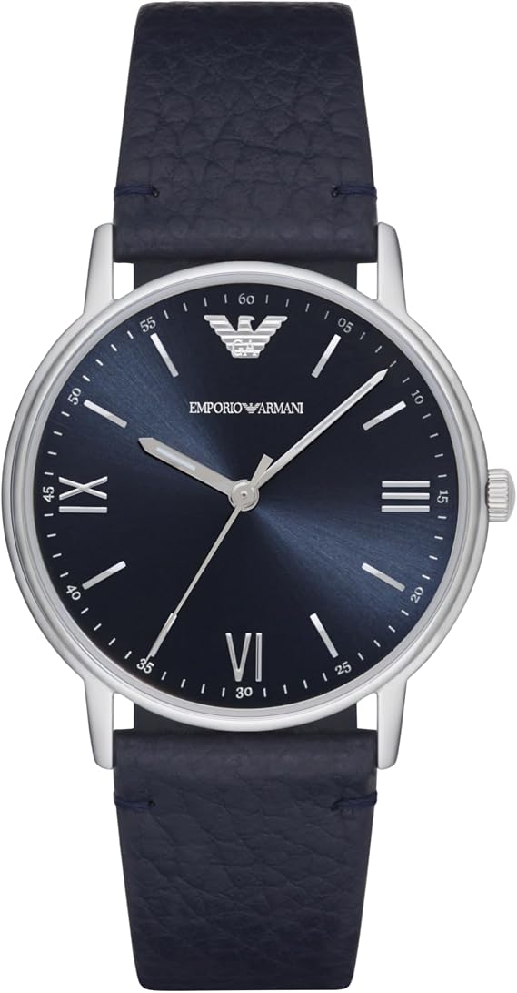 Emporio Armani Men's Three Hand Watch with Stainless Steel Band or Leather