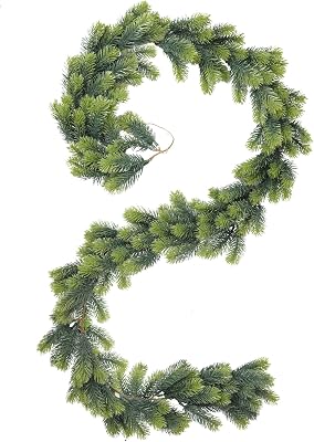 RECUTMS Garland Christmas Outdoor Garland Christmas Decorative Garlands Artificial Pine Tree Wreath Plastic Greenery Winter Plants Bicolour Pine Needles Fake Plant Wreath for Table Step Green