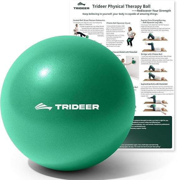 Trideer Exercise Ball for Rehabilitation with Guide, 9 Inch Pilates Ball