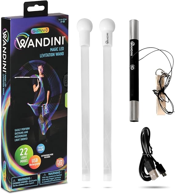 Glow.0 LED Light Magic Wand Collapsible Levitation Stick, USB Rechargeable & Patented Design, Balanced LED Flow Prop for Smooth Tricks, Visual Performances with 22 Dynamic Color Modes