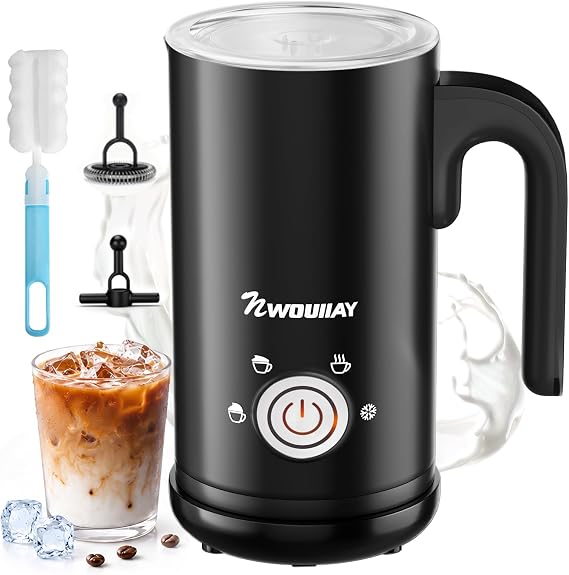 Electric Milk Frother 4 in 1 with 600 W 300 ml Large Capacity