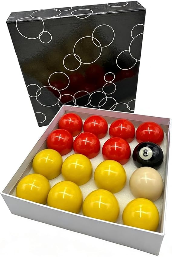 Pool Balls Set,Pool Table Ball,RED &amp; YELLOW 2" UK Competition Set,2″,2-1/16″, 2-1/4″Multi-size Pool Billiards Set