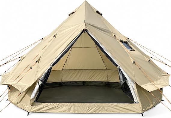 DANCHEL OUTDOOR B2A Portable No Center Pole Bell Tent 13ft/16.4ft