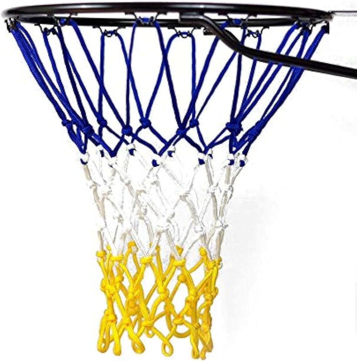 Ultra Heavy Duty Basketball Net | Official Regulation Size | Fits Indoor and Outdoor HoopGoal | Basketball Net Replacement for Regulation Size Basketball Rim by Fandom Nets BlueYellow