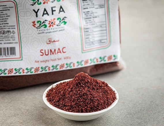 YAFA Turkish sumac - Sumac Spice powder Middle Eastern Spices- Taste of Palestine - 100% Natural and Handpicked Sumac Berries 400g