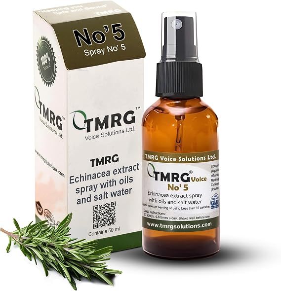 Voice Solutions Echinacea Defense Voice and Throat Spray Saline with Essential Oils Natural Vocal Help for Singers, Speakers, Teachers, Professionals Hoarseness Sinus Support