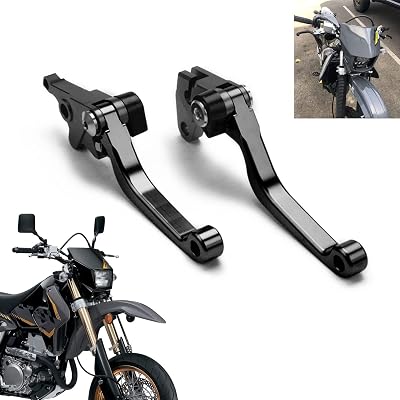 Dirt Bike Levers CNC Clutch Brake Levers Billet Pivot Foldable Lever for DRZ400S 00-21 DRZ400SM 05-21 DR200S 15-19 DR250R 97-00 Motorcycle Black