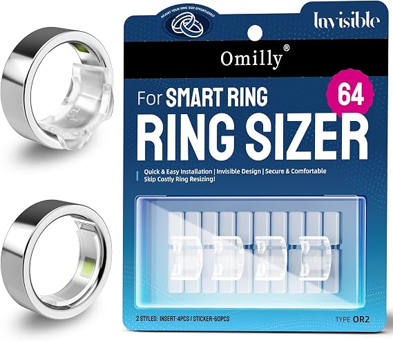 Oura Ring Gen 4 Gen 3 Size Adjuster, 2-in-1 Invisible Smart Ring Resizer Sticker and Insert, Loose Ring Tightener Guard Sizing Kit, 64PCS