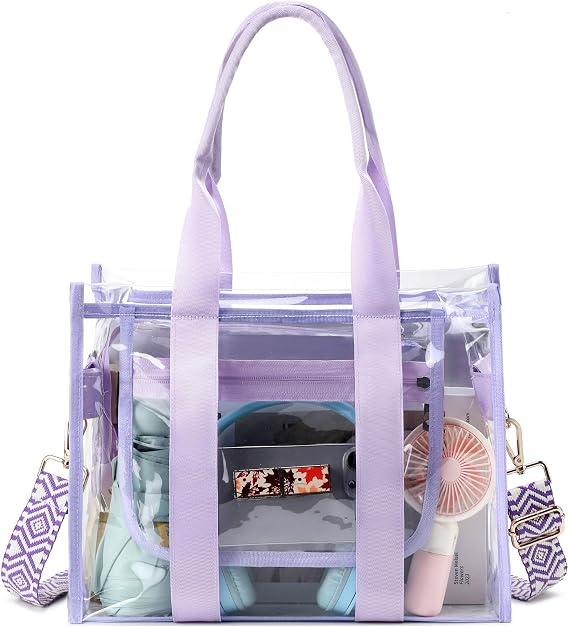 getgto Clear Bags for Women, Tote Bag Crossbody Bag Stadium Approved Purse | Waterproof Durable Large Clear Tote Bag for Sports Events, Concert, Work & Beach, Travel, Shopping Gym Pool or Fitness