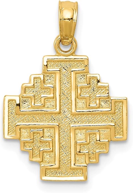 Jerusalem Cross 14k Gold Pendant Charm