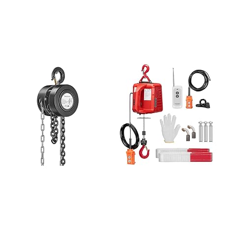 SPECSTAR Hand Chain Hoist 2 Ton 4400 Lbs Capacity 10 Feet with VIVOHOME 3-in-1 Electric Hoist, Powerful 110V Portable Winch