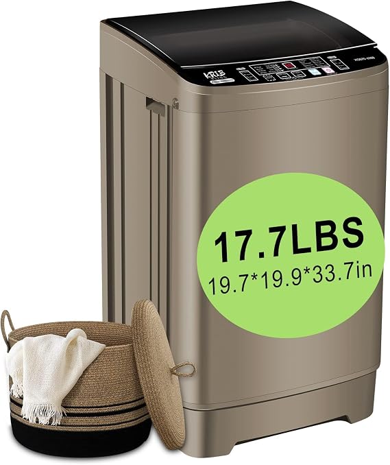 17.7 lbs Full Automatic Washing Machine Compact Washing Machine Gold