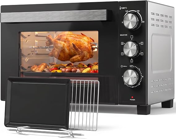 HOMCOM Mini Oven with Convection Rotisserie 36L 90-230℃ Rotisserie