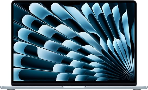 Apple 2025 M4 çipli 15 inç MacBook Air Laptop: 15.3 inç Liquid Retina Ekran, 16GB Birleşik Bellek, 256 GB SSD Depolama, 12MP Center Stage Kamera, Touch ID; Gök Mavisi