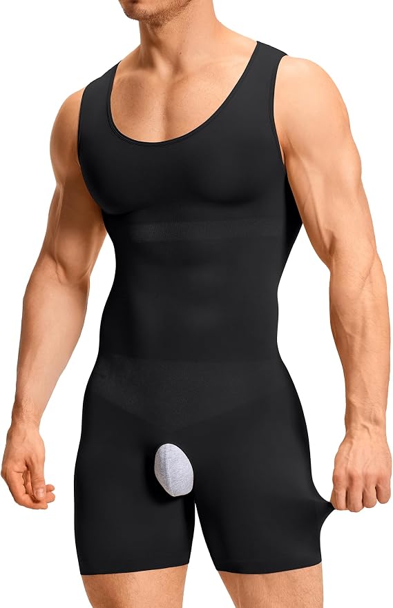 TAILONG Mens Shapewear Tummy Control Bodysuit Sleeveless Compression Shirts Slimming Body Shaper Fajas Para Hombres