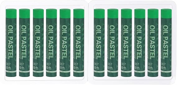PATIKIL Green Oil Pastels, 12Pcs Soft Oil Crayons Creamy Pastels Stick Art Supplies for Art Painting Drawing Blending Graffiti for Artists Beginner