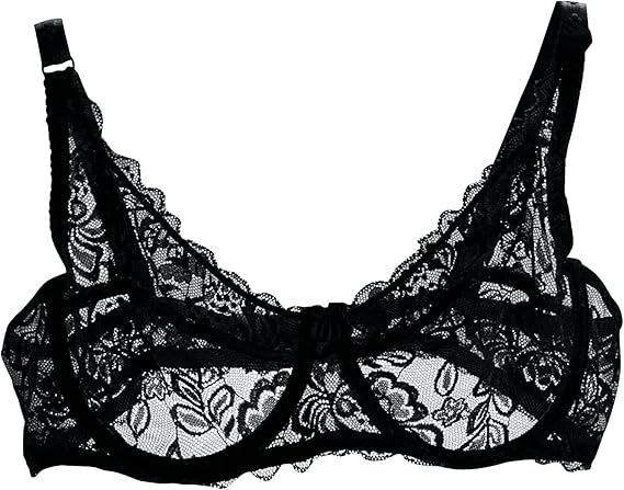 Womens Sexy Lace Bra Sheer Floral Lace Bralettes Plus Size Full Coverage See Through Unlined Bralettes Mesh Soft Bras