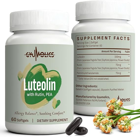 2pcs Luteolin 150mg Soothing Comfort Supplement 120 Softgels