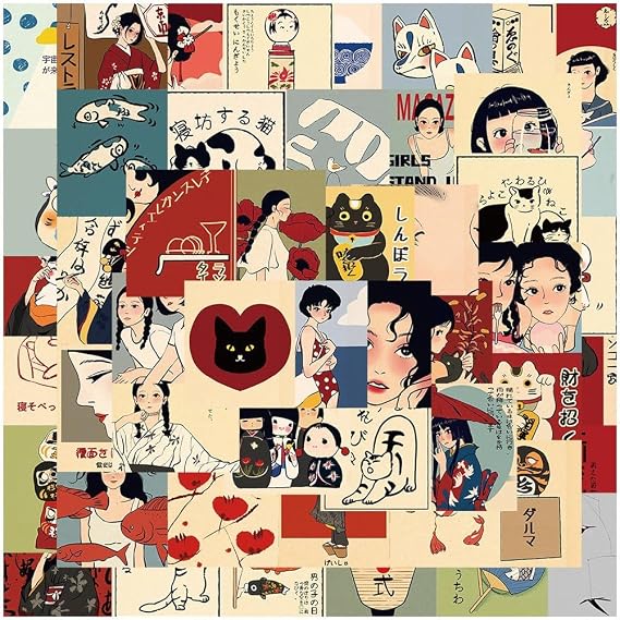 50pcs Cartoon Anime Stickers Waterproof Vinyl Stickers for Water Bottle Laptop Suitcase Luggage Skateboard Decoration
