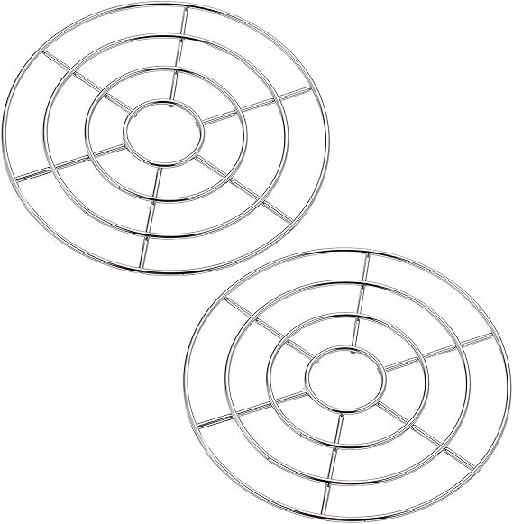 Cooling Rack Set of 2 Dia 6.3" Round Steamer Rack Stainless Steel Cross Wire Barbecue Carbon Baking Net Grill Pan Grate for Instant Pot/Pressure Cooker/Oven (2 PCS,6.3"/16cm)
