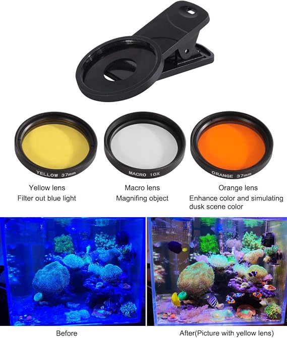 Aquarium Choice Coral Lens Filter Kit for Cell Phones