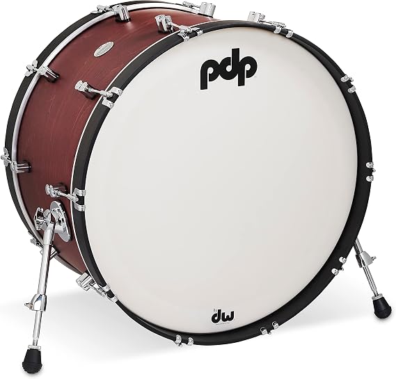 PDP Concept Classic Kick Drum, 14x24, Ox Blood/Ebony Hoops