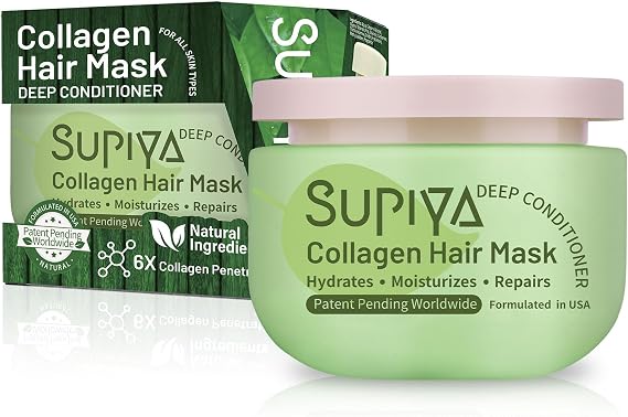 Collagen Hair Mask - Deep Conditioner for Dry, Damaged & Frizzy Hair, With Protein, Deeply Locks in Moisture, Leaving your hair smoother and softer