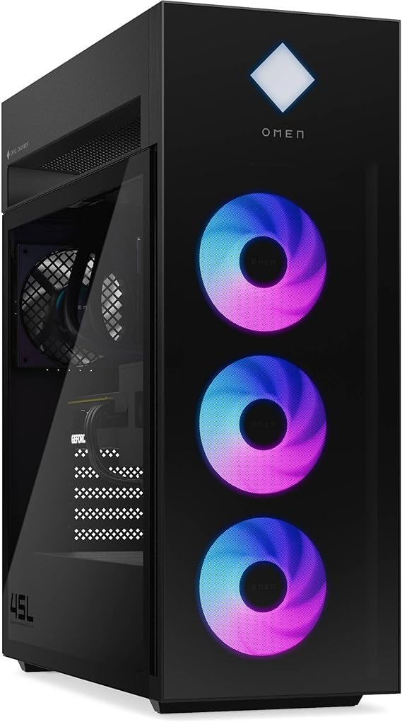 HP. OMEN 45L GT22 Gaming Desktop PC- Intel Core Ultra 9 285K up to 5.7 GHz Processor, 32GB DDR5 RAM, 1TB NVMe SSD, NVIDIA GeForce RTX 5070, Liquid Cooling, RGB Lighting, AI Copilot, Windows 11 Pro