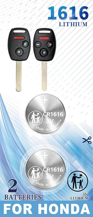 CR1616 Key Fob Replacement Battery for Honda (2003-2017) Remote Head Key
