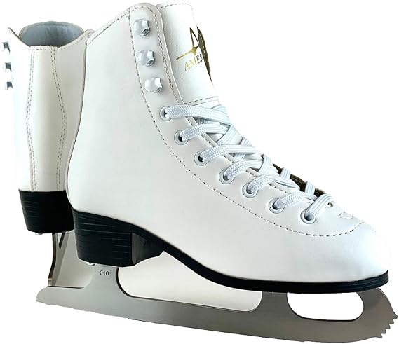 American Athletic Tricot Lined Ice Skates for Girls - Recreational Kids Figure Skates with Ankle Support, Padded Liner, Stainless Steel Blades - Suitable for Indoor & Outdoor Ice Skating