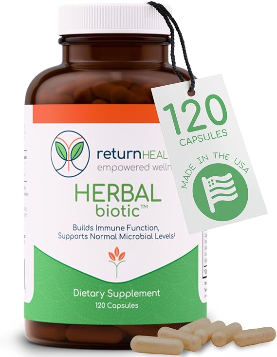 Herbal Biotic, Immune Support Vitamins, Natural Immune System Booster for Adults, Immune Support Supplement Enriched with Cats Claw for Probiotic Balance, Digestive Health, 120 Vegan Capsules